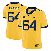 West Virginia Mountaineers 64 Mark Glowinski Yellow College Football Jersey Dzhi,baseball caps,new era cap wholesale,wholesale hats